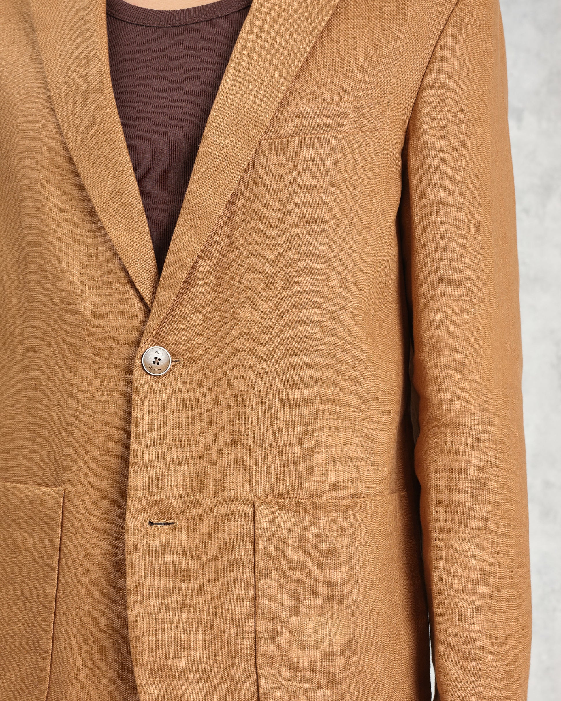 wax london men's Fintry - Tan Linen Blazer