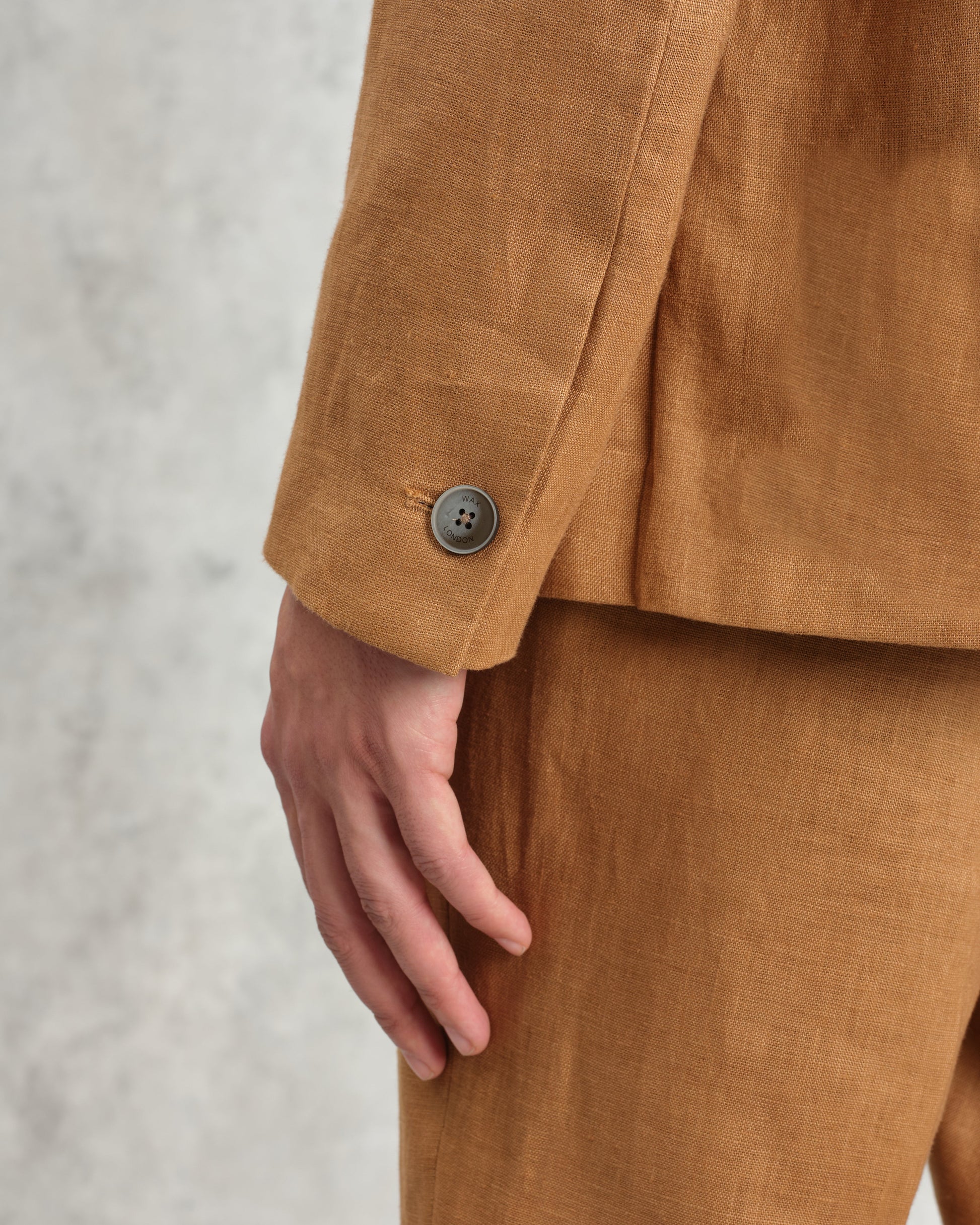 wax london men's Fintry - Tan Linen Blazer