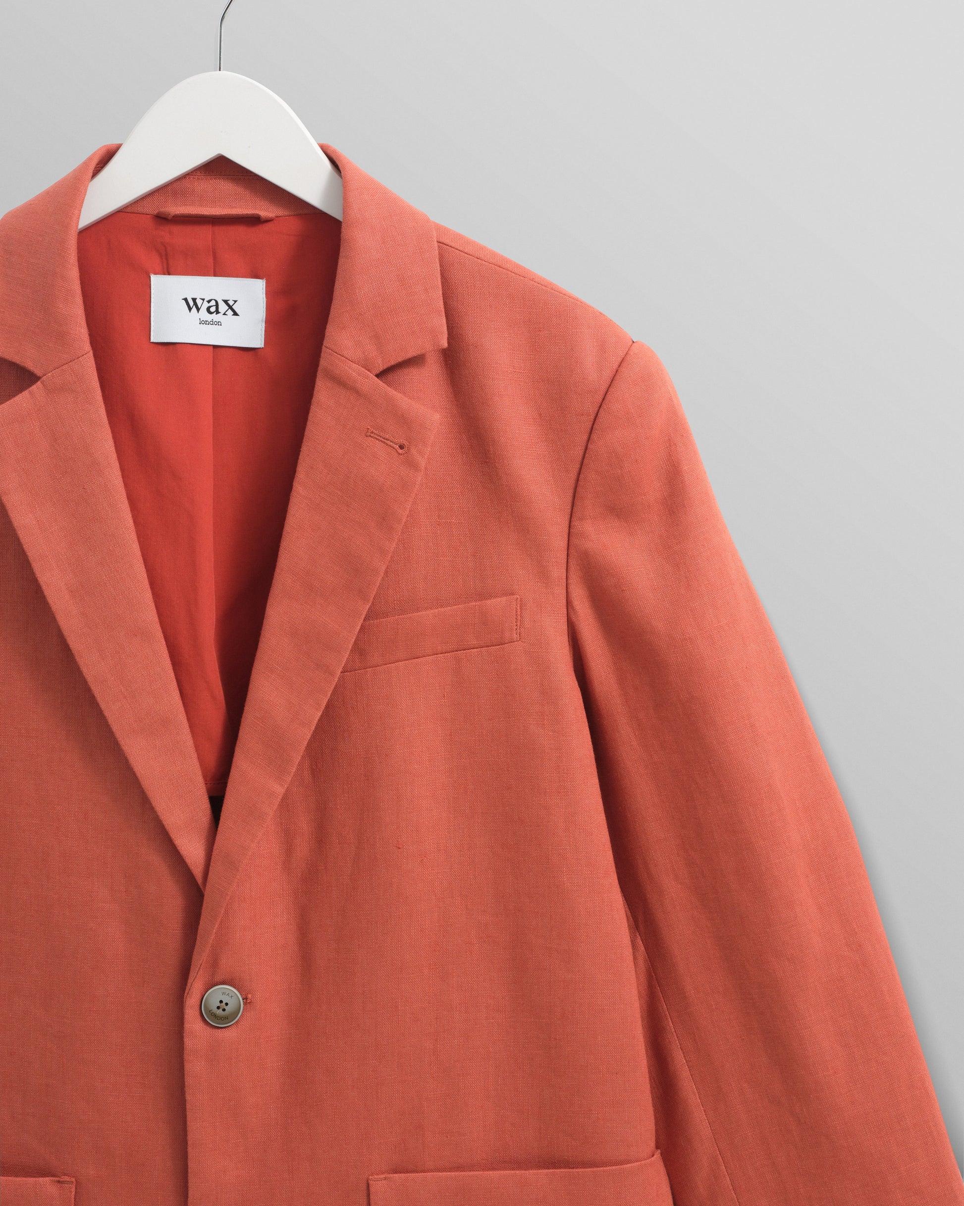 wax london men's Fintry - Terracotta Linen Blazer