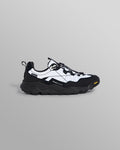 wax london men's Flower Mountain IWANO 2 - Black And White Waterproof Suede And Nylon Trainers