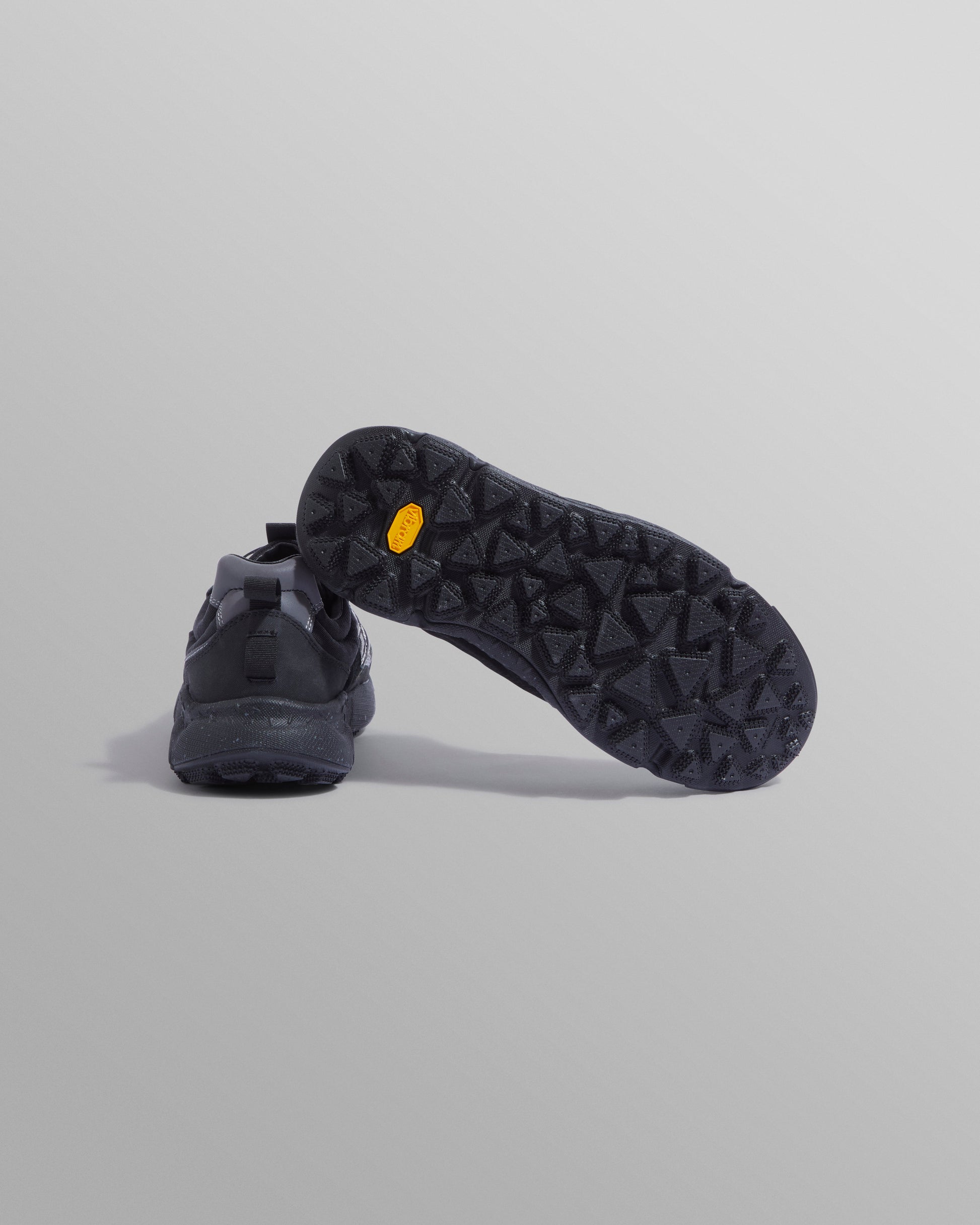 wax london men's Flower Mountain - Black Waterproof Suede And Technical Fabric Trainers