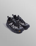 wax london men's Flower Mountain - Black Waterproof Suede And Technical Fabric Trainers