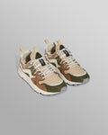 wax london men's Flower Mountain YAMANO 3 - Khaki And Tan Suede And Nylon Trainers