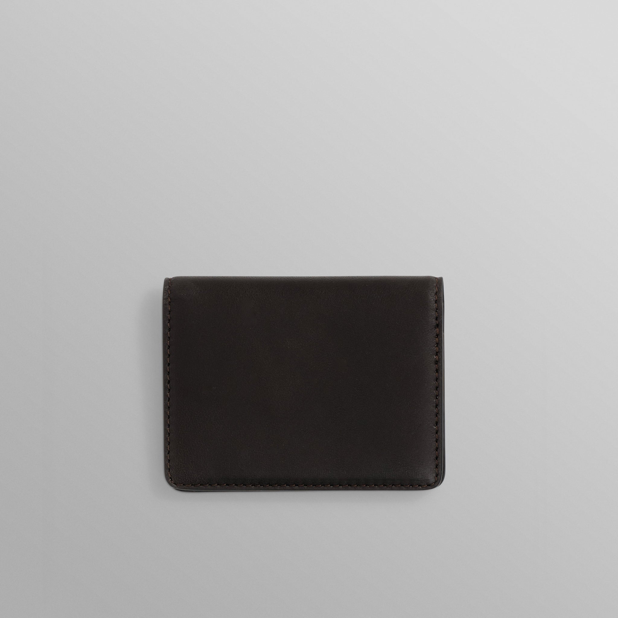 wax london men's Forbe - Dark Brown Retro Grain Leather Cardholder