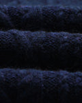 wax london men's Friar - Navy Brush Cable Knit Zip Cardigan