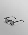 wax london men's Fulham - Black Acetate Round Sunglasses
