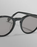wax london men's Fulham - Black Acetate Round Sunglasses