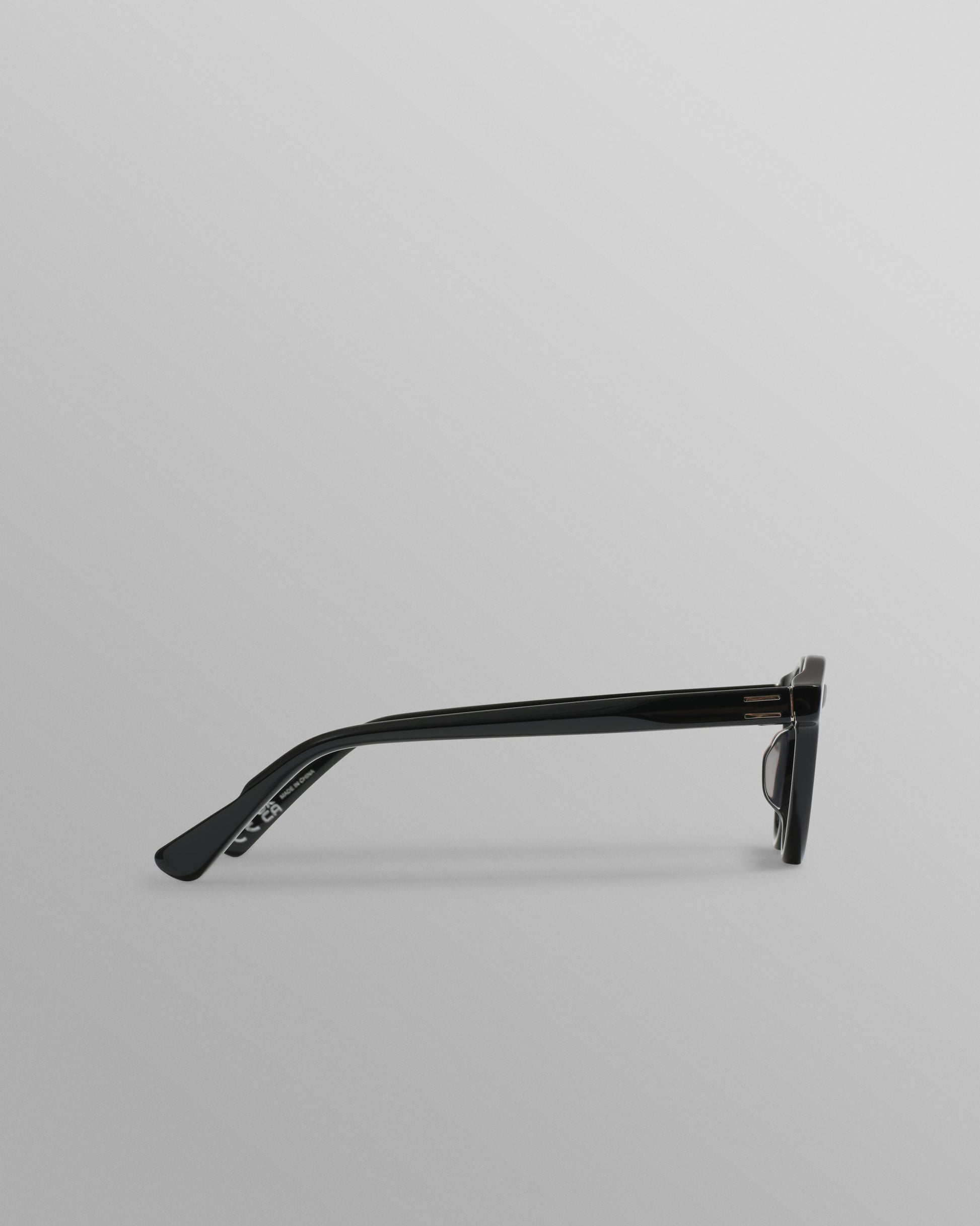 wax london men's Fulham - Black Acetate Round Sunglasses