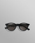 wax london men's Fulham - Black Acetate Round Sunglasses