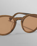 wax london men's Fulham - Treacle Brown Acetate Round Sunglasses