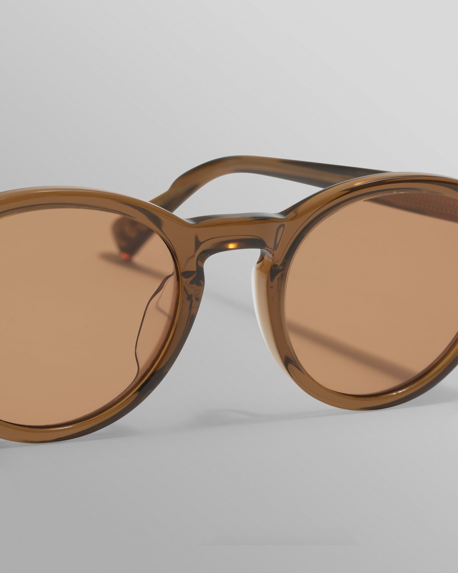 wax london men's Fulham - Treacle Brown Acetate Round Sunglasses