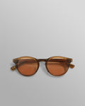 wax london men's Fulham - Treacle Brown Acetate Round Sunglasses