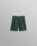 wax london men's Fuller - Forest Green Cotton Seersucker Shorts