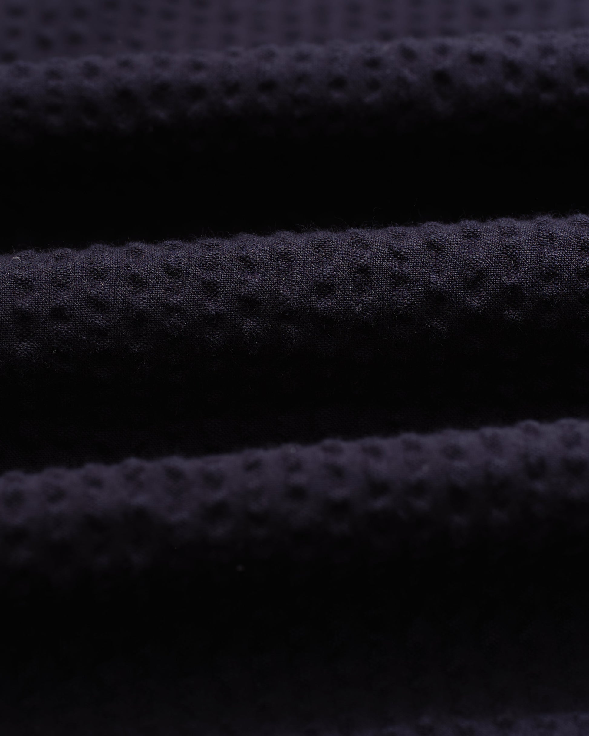 wax london men's Fuller - Navy Cotton Seersucker Shorts