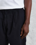 wax london men's Fuller - Navy Cotton Seersucker Shorts
