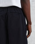 wax london men's Fuller - Navy Cotton Seersucker Shorts