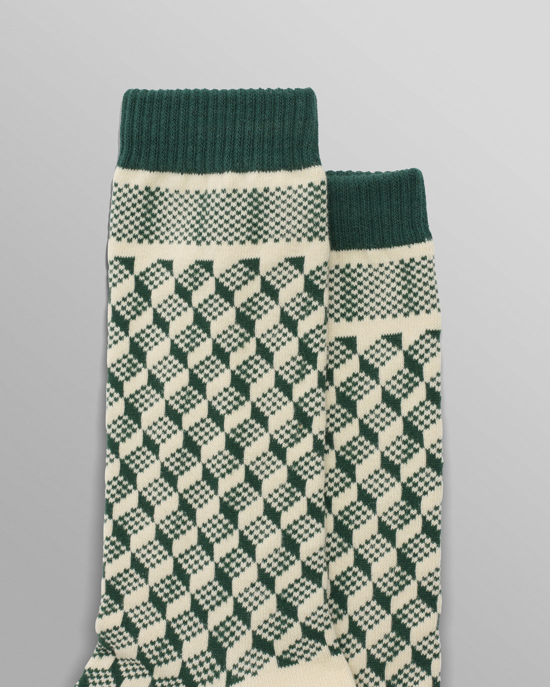 wax london men's Galway - Green Jacquard Chunky Sock