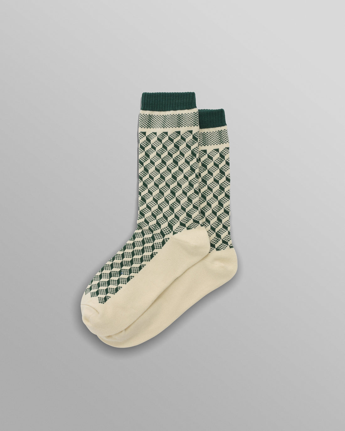 wax london men's Galway - Green Jacquard Chunky Sock