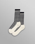 wax london men's Galway - Navy And Ecru Argyle Socks