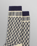 wax london men's Galway - Navy Jacquard Chunky Sock