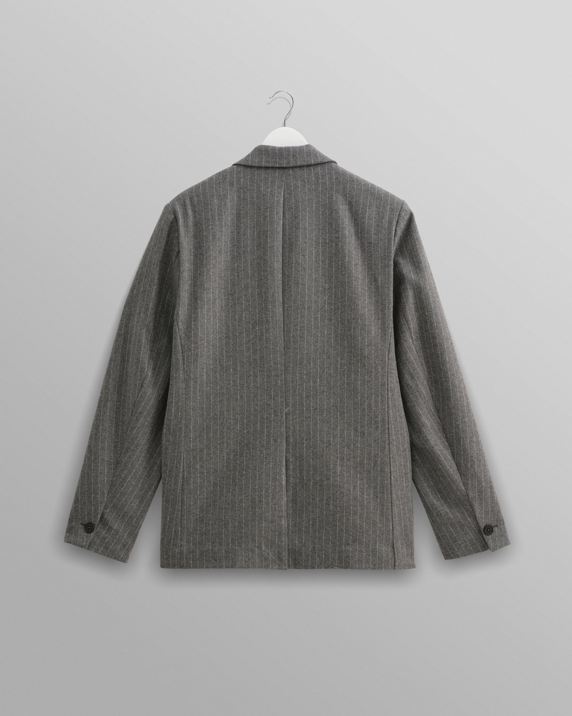 wax london men's Gekko - Charcoal Grey Pinstripe Wool Blazer