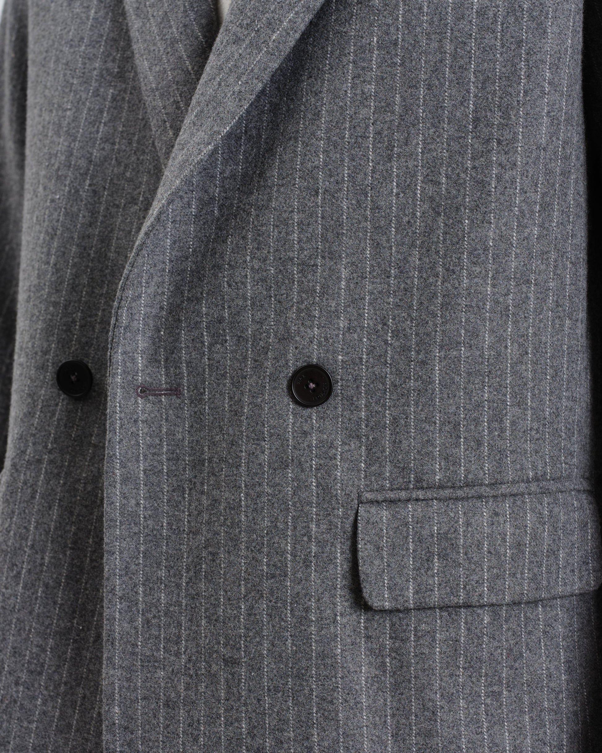 wax london men's Gekko - Charcoal Grey Pinstripe Wool Blazer