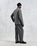 wax london men's Gekko - Charcoal Grey Pinstripe Wool Blazer