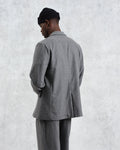 wax london men's Gekko - Charcoal Grey Pinstripe Wool Blazer