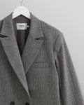 wax london men's Gekko - Charcoal Grey Pinstripe Wool Blazer