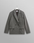 wax london men's Gekko - Charcoal Grey Pinstripe Wool Blazer