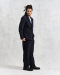 wax london men's Gekko - Navy Pinstripe Wool Blazer