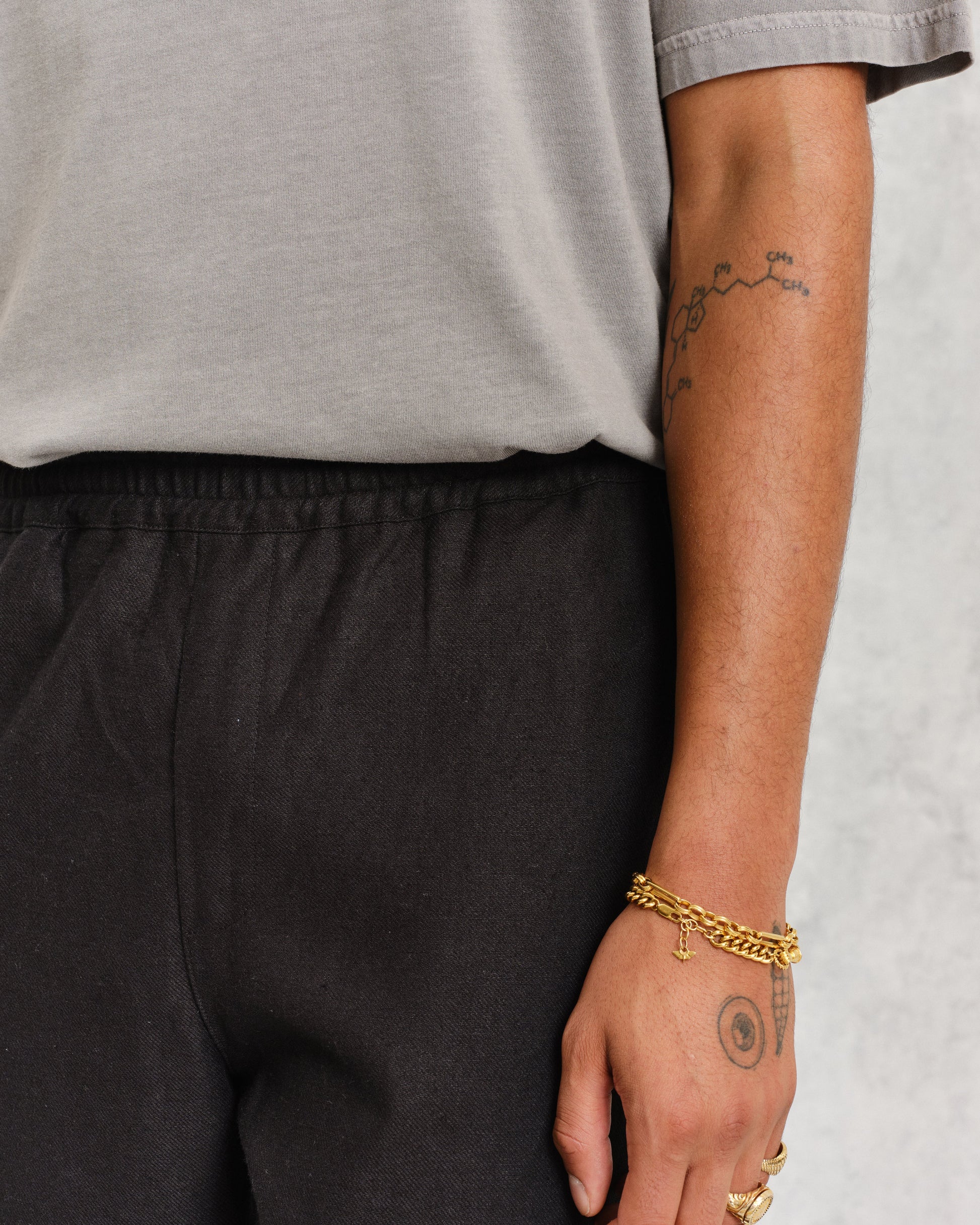 wax london men's Glencoe - Black Loose Fit Trousers