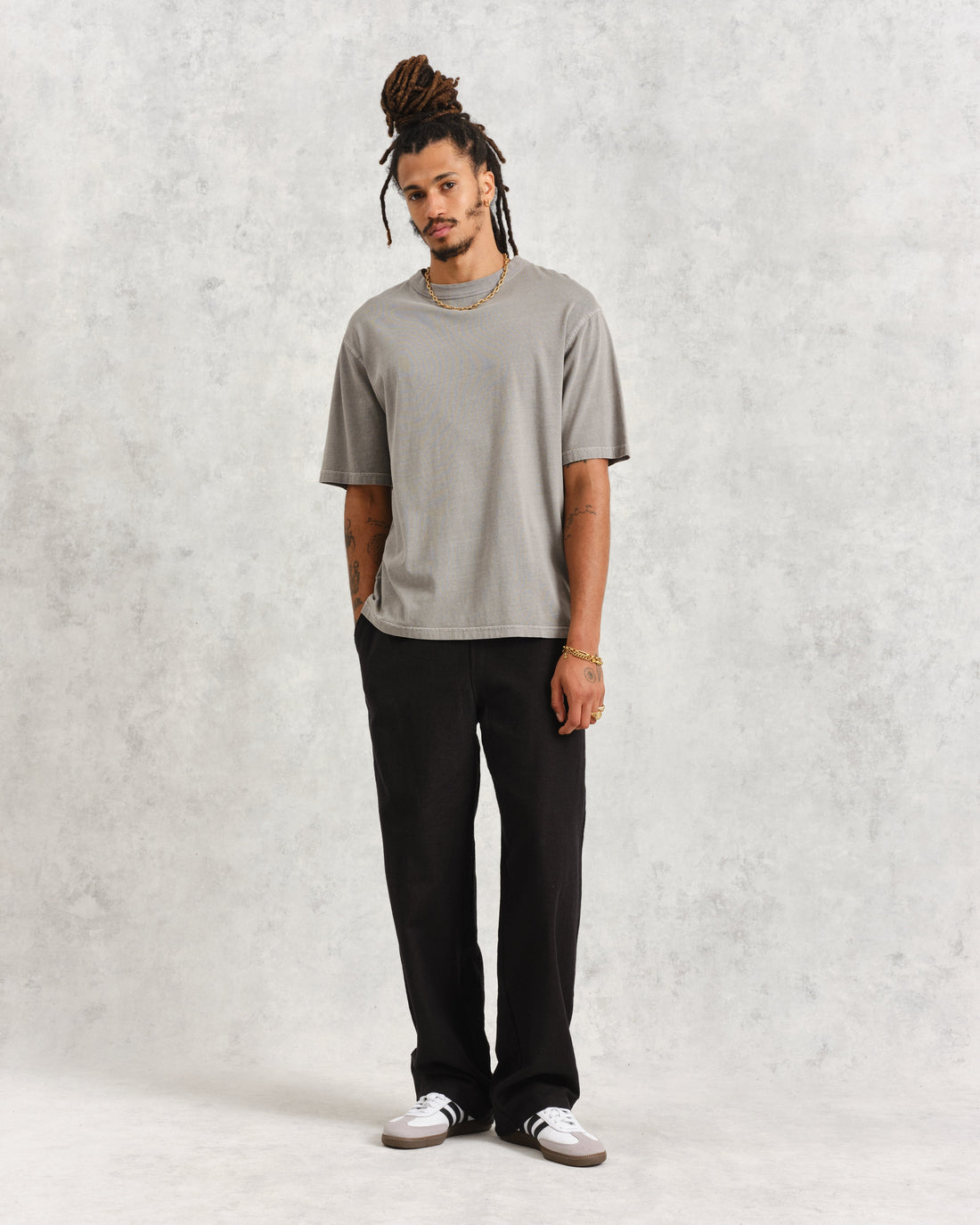 wax london men's Glencoe - Black Loose Fit Trousers