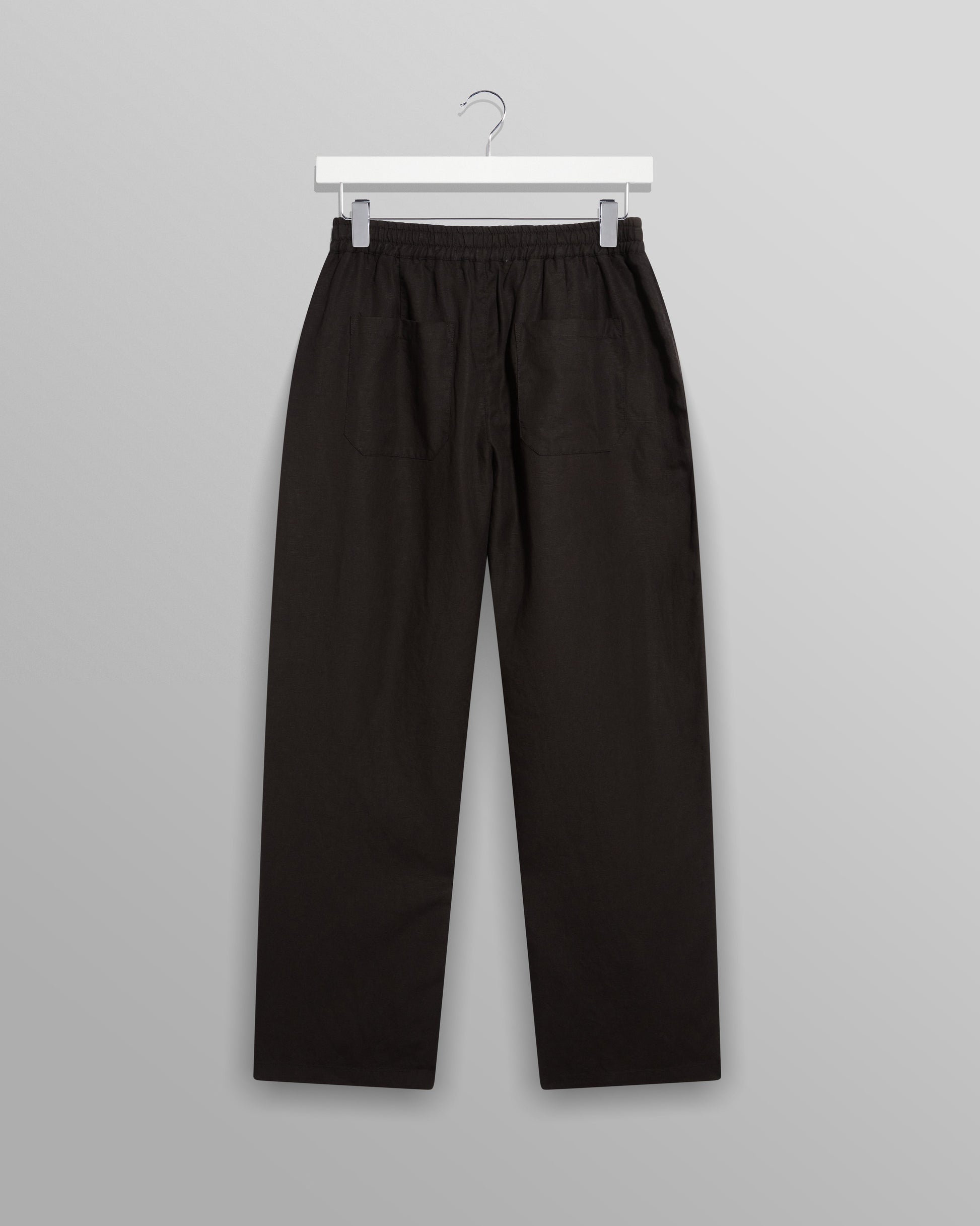 wax london men's Glencoe - Black Slub Weave Trousers
