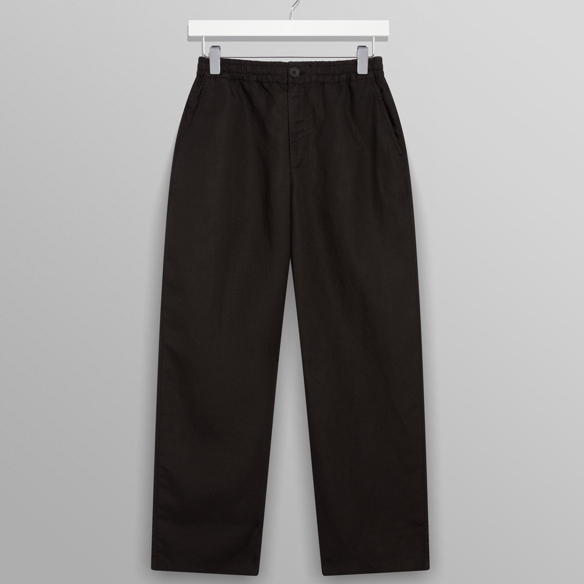 wax london men's Glencoe - Black Slub Weave Trousers