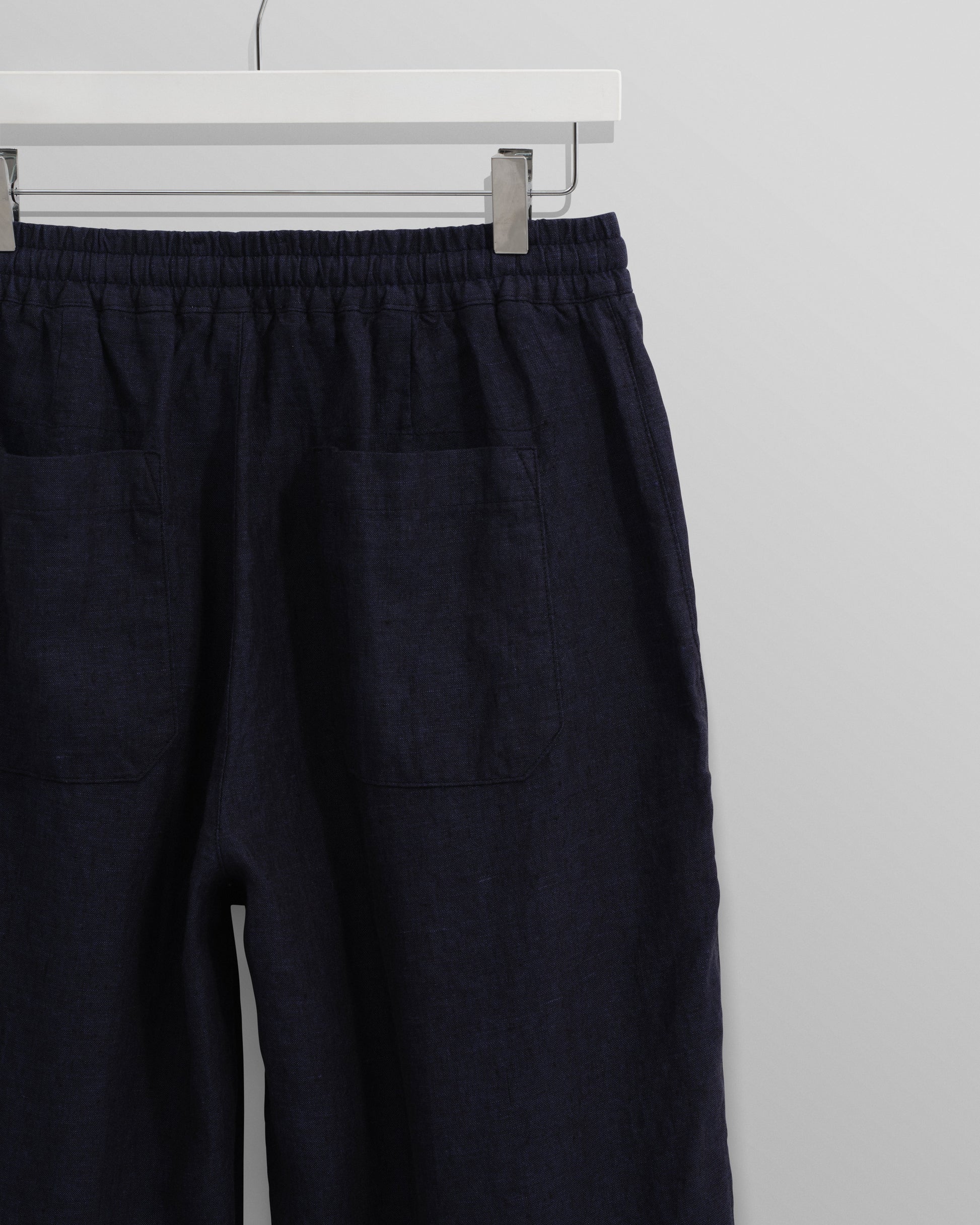 wax london men's Glencoe - Navy Two-Tone Linen Trousers