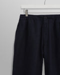wax london men's Glencoe - Navy Two-Tone Linen Trousers