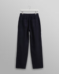 wax london men's Glencoe - Navy Two-Tone Linen Trousers