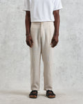 wax london men's Glencoe - Washed Beige Linen Trousers
