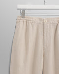 wax london men's Glencoe - Washed Beige Linen Trousers