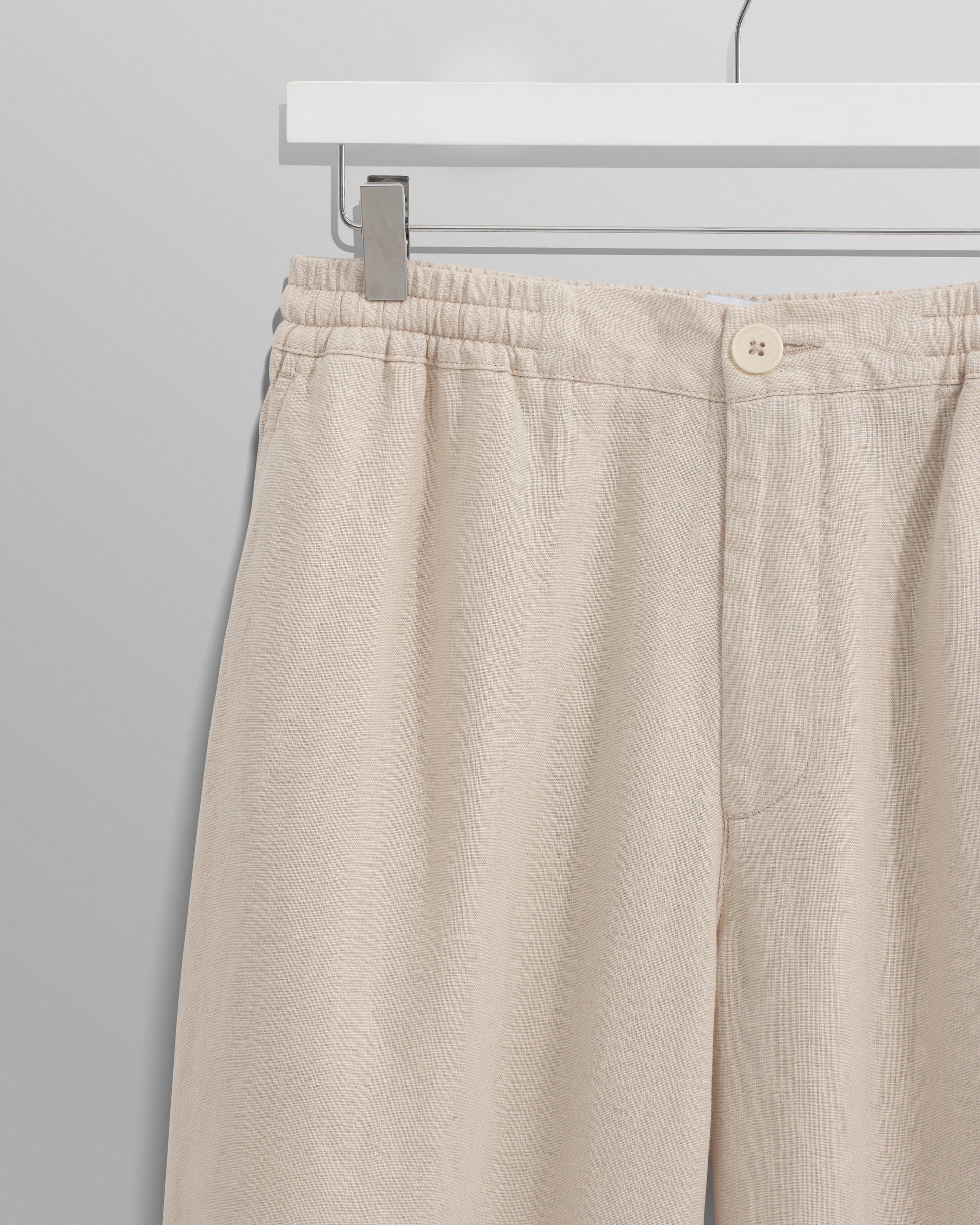 wax london men's Glencoe - Washed Beige Linen Trousers