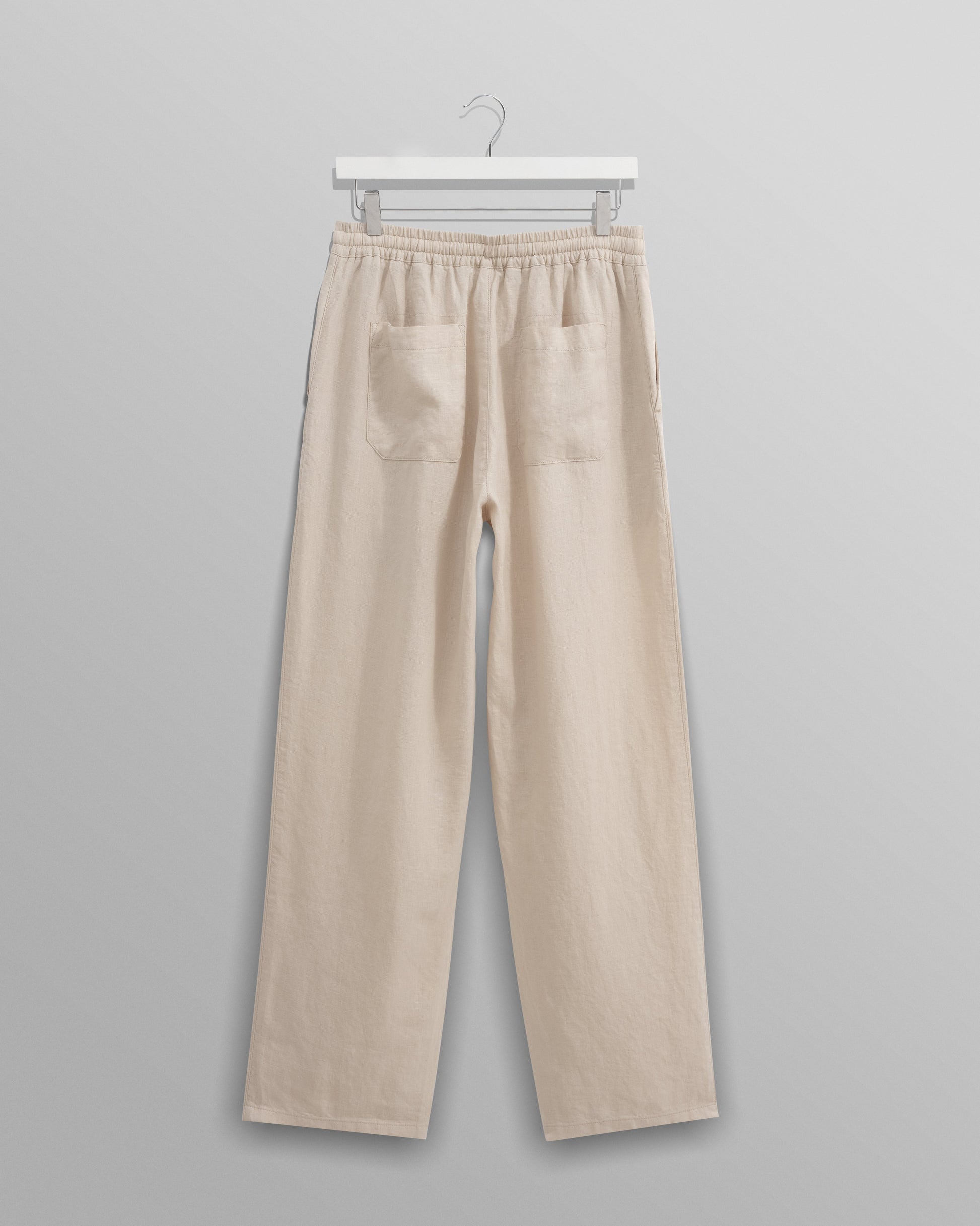 wax london men's Glencoe - Washed Beige Linen Trousers