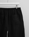 wax london men's Glencoe - Washed Black Linen Trousers