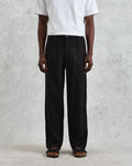 wax london men's Glencoe - Washed Black Linen Trousers