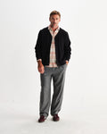 wax london men's Guildford - Black Structured Waffle Cardigan