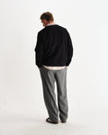 wax london men's Guildford - Black Structured Waffle Cardigan