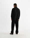 wax london men's Halcomb - Black And Multicolour Applique Corduroy Shirt