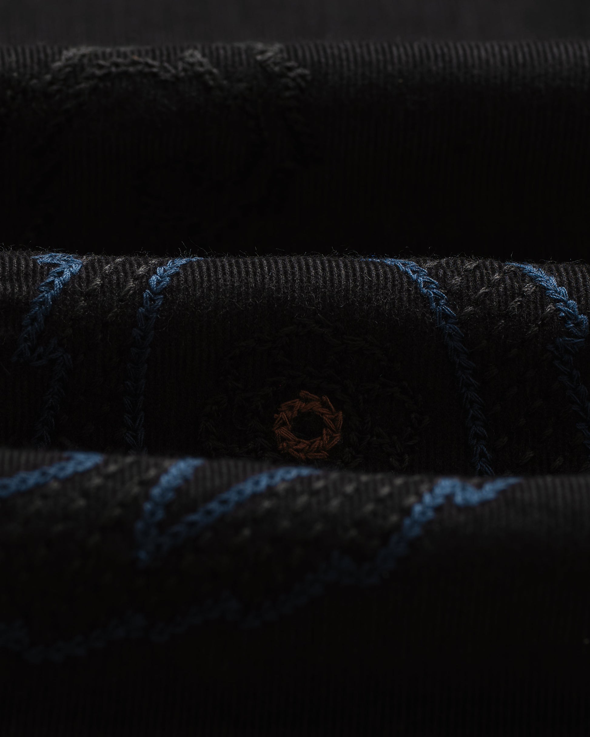 wax london men's Halcomb - Black And Multicolour Applique Corduroy Shirt