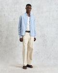 wax london men's Halcomb - Blue Stripe Viscose Shirt