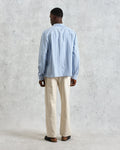 wax london men's Halcomb - Blue Stripe Viscose Shirt